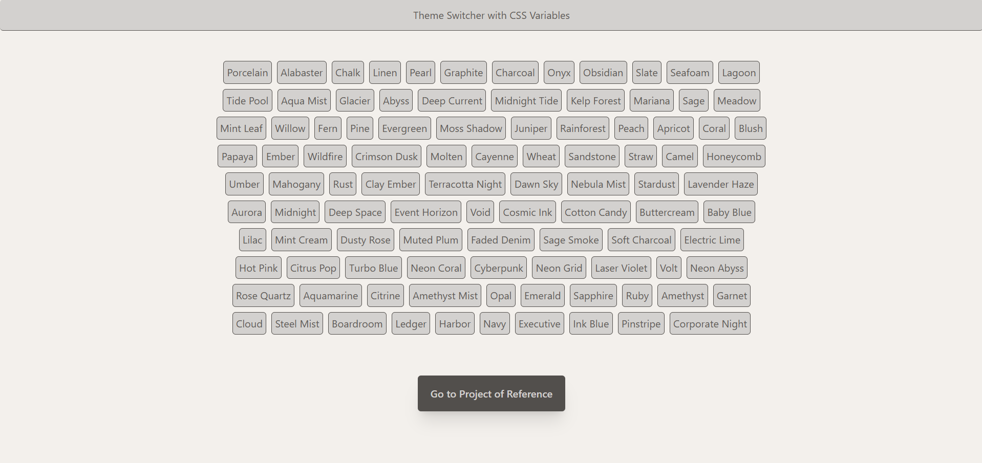 Theme Switcher with CSS Variables screenshot